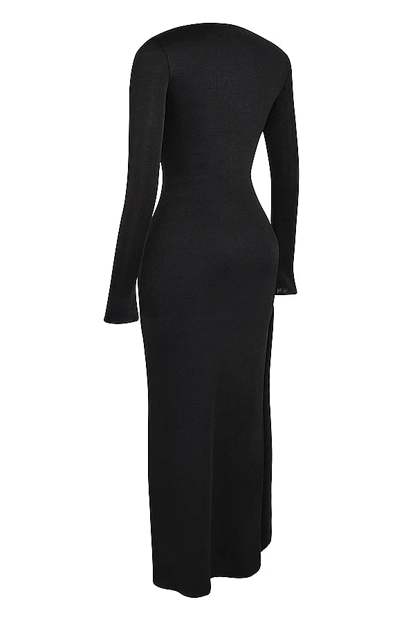 black cutout maxi dress