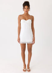 Aloura Lace Mini Dress White