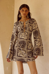 CHANTELLE SLEEVED MINI DRESS HAVANNA BLACK