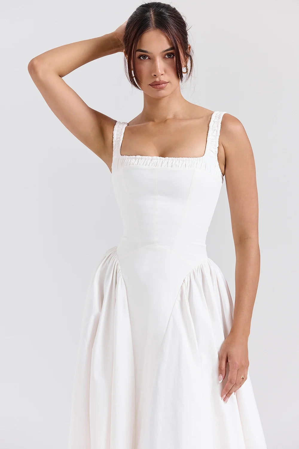 white cotton midi sundress