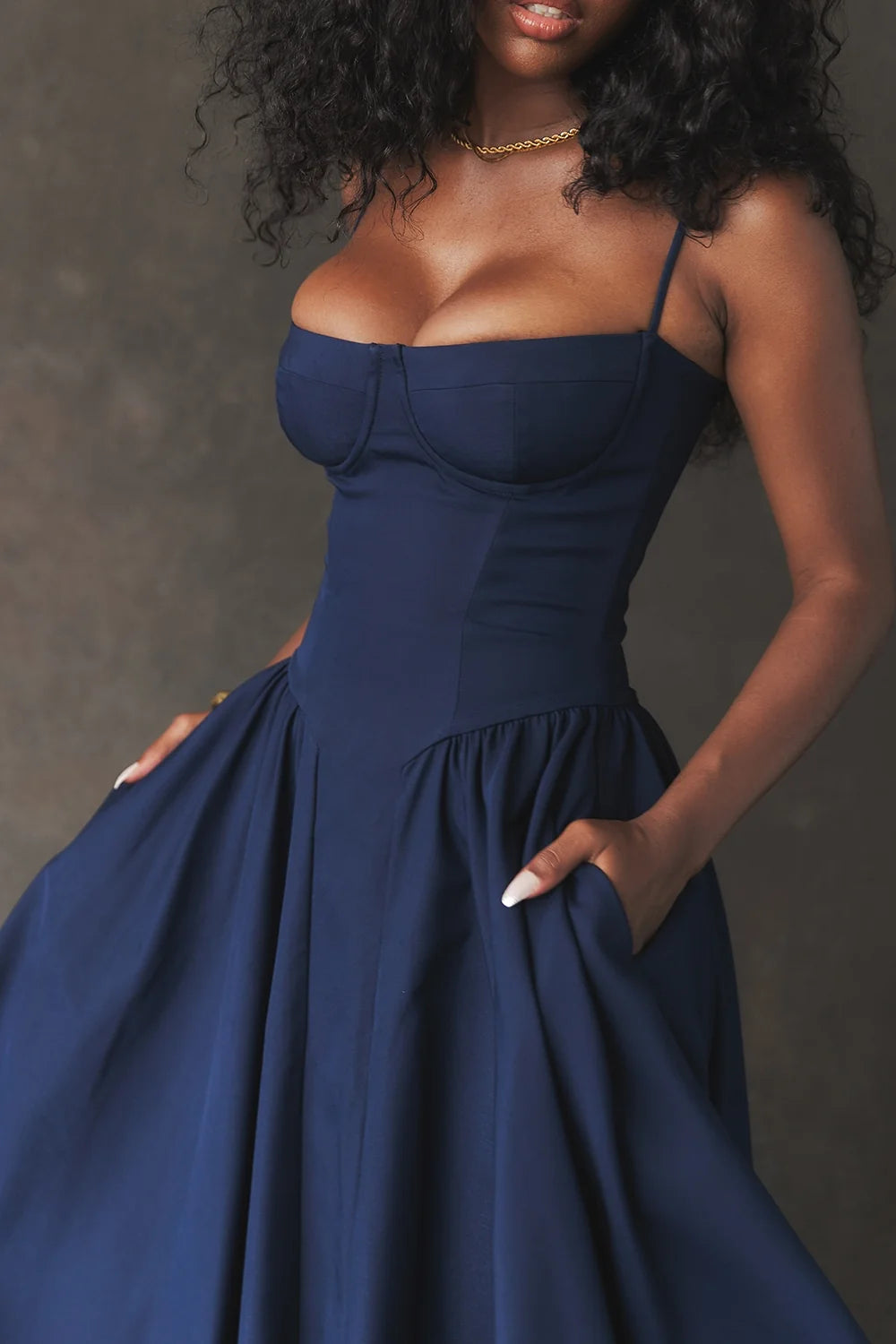 french navy corset sundress