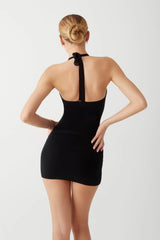 Dolly Knit Mini Dress Black