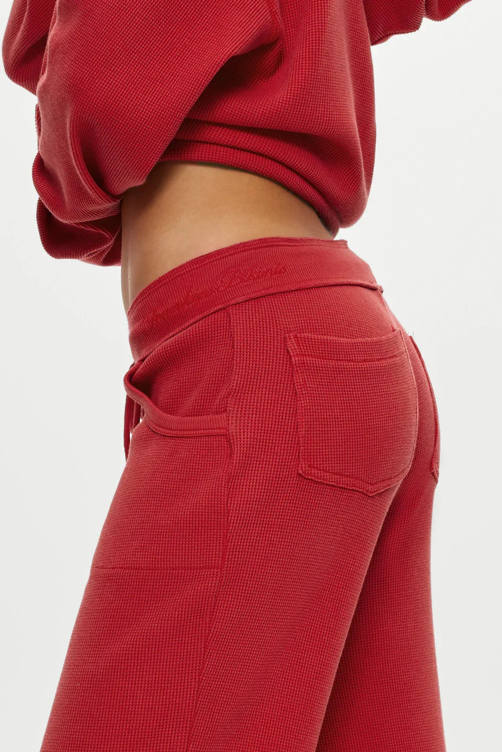 Emma Thermal Low Rise Pants Strawberry Red