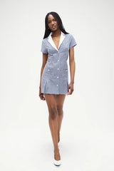 Garden Gingham Mini Dress Seaside Gingham