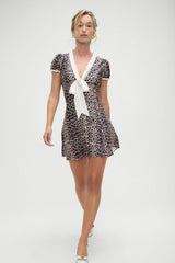 Manhattan Button Up Mini Dress Cheetah