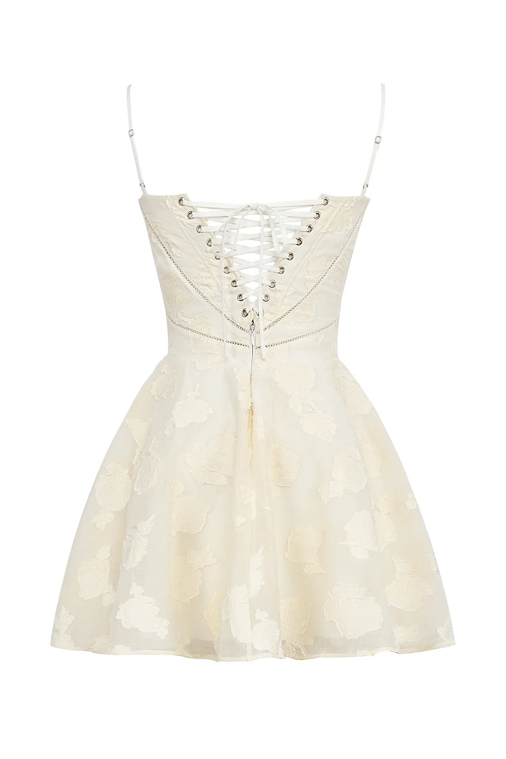 vintage cream floral mini dress