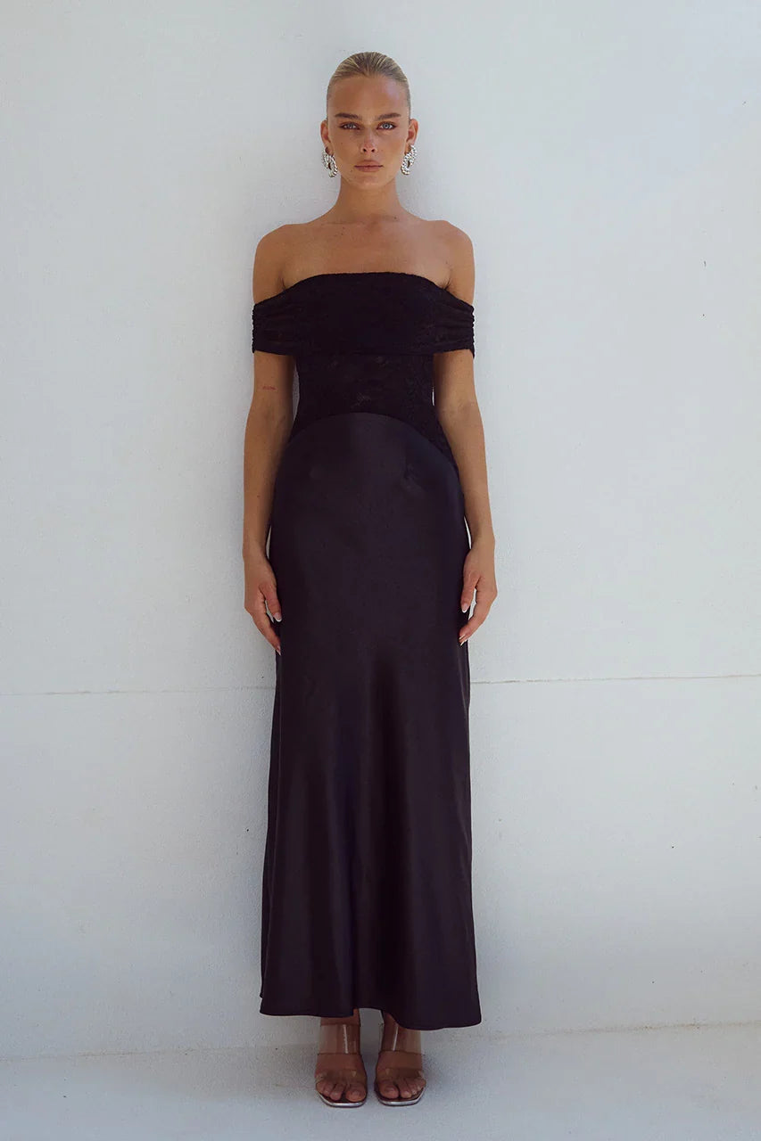 AMORET MIDI DRESS BLACK