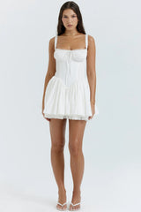 white corset mini dress