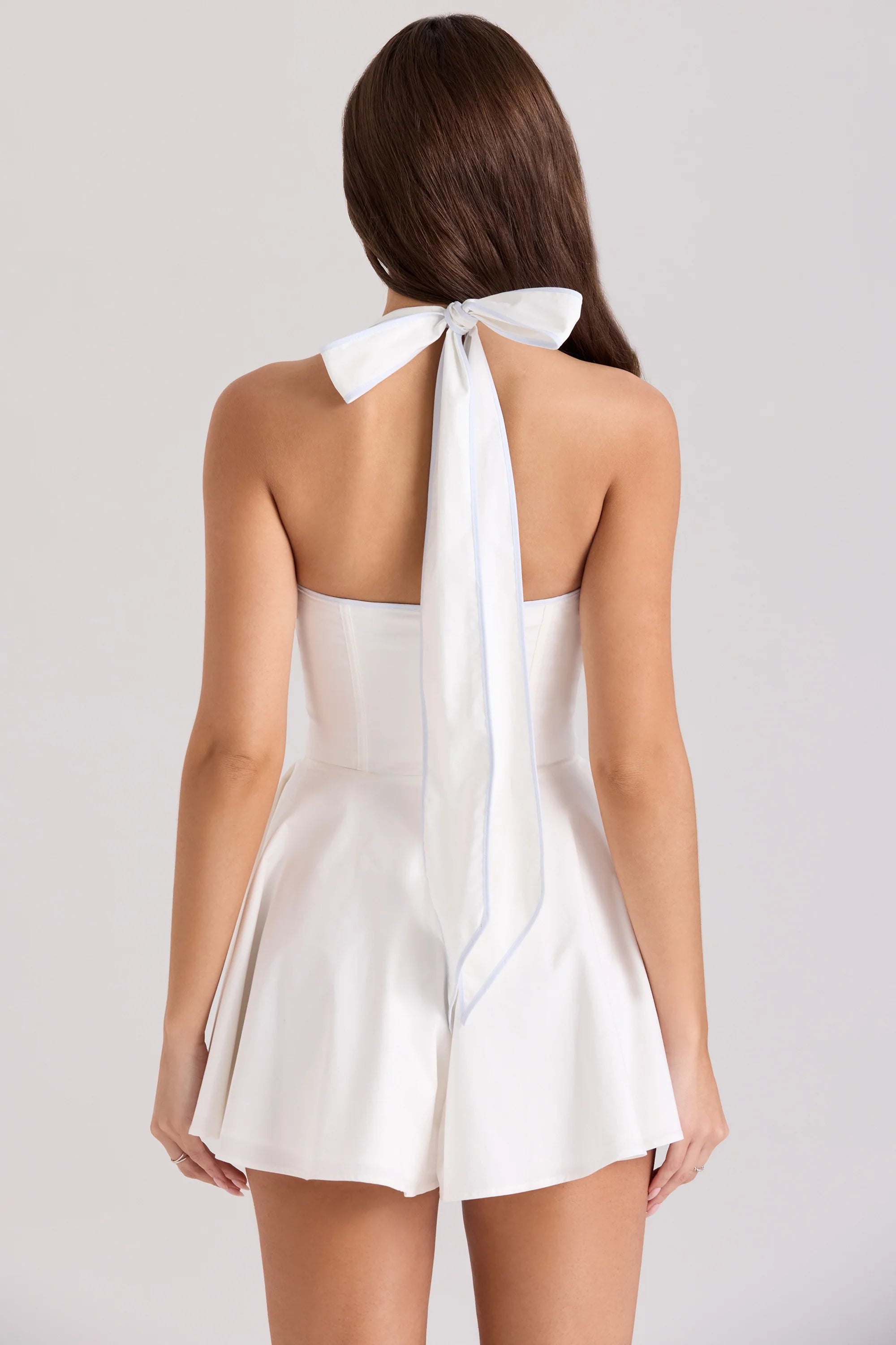 white cotton halter neck playsuit