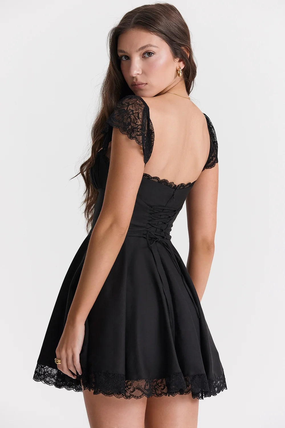 black a line mini dress